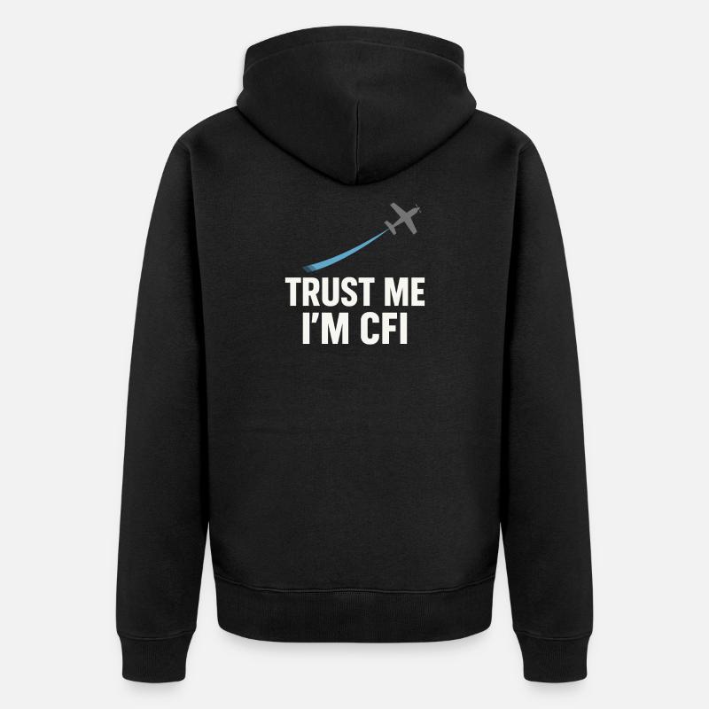 Fluglehrer Cfi Pilot Luftfahrtlehrer - Unisex Premium Bio Zip Hoodie - Schwarz