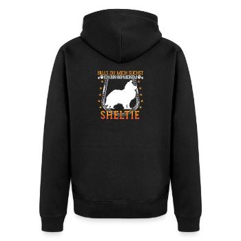 Samoyed is allergic sled dog - Unisex Premium Organic Zip Hoodie - black - Back - Nico (187cm)