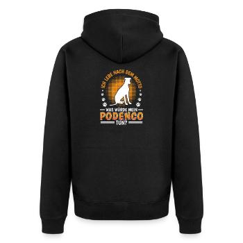 What would Podenco do Spanish Greyhound - Unisex Premium Organic Zip Hoodie - black - Back - Nico (187cm)
