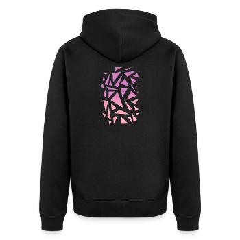 Triangle Pattern - Purple Pink - Unisex Premium Organic Zip Hoodie - black - Back - Nico (187cm)