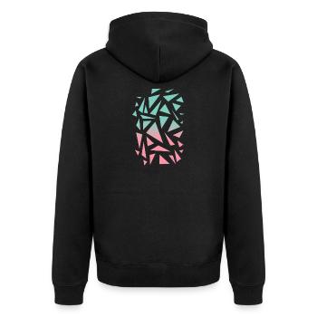 Triangle Pattern - Turquoise Pink - Unisex Premium Organic Zip Hoodie - black - Back - Nico (187cm)