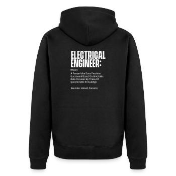 Elektroingenieur Definition Lustiges MINT-Geschenk - Unisex Premium Bio Zip Hoodie - Schwarz - Hinten - Nico (187cm)