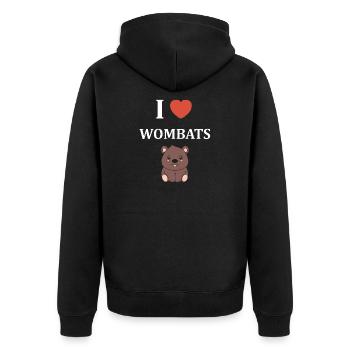 J’adore Wombats Doux - Veste à capuche bio Premium Unisexe - noir - Dos - Nico (187cm)