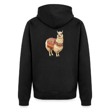 lama - Veste à capuche bio Premium Unisexe - noir - Dos - Nico (187cm)