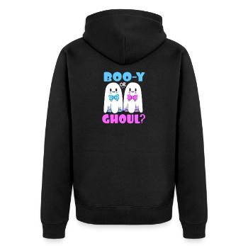 Gender Reveal Halloween Mom-to-be - Unisex Premium Organic Zip Hoodie - black - Back - Nico (187cm)