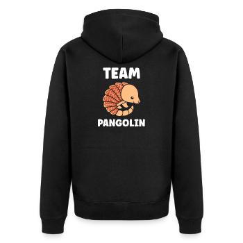 Team Pangolin Illustration Vintage - Veste à capuche bio Premium Unisexe - noir - Dos - Nico (187cm)