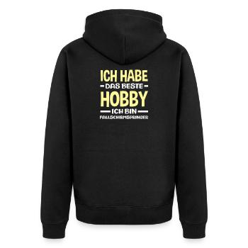 Funny Skydiver Adrenaline Junkie Hobby - Unisex Premium Organic Zip Hoodie - black - Back - Nico (187cm)