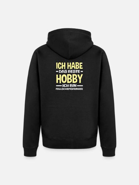Funny Skydiver Adrenaline Junkie Hobby - Unisex Premium Organic Zip Hoodie - black