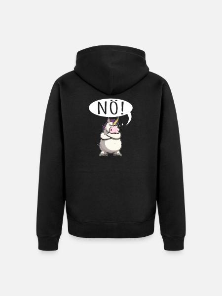Unicorn Nope chubby - Unisex Premium Organic Zip Hoodie - black