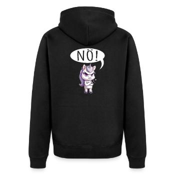 Nope Easy Nope Unicorn Girls Women Teens - Unisex Premium Organic Zip Hoodie - black - Back - Nico (187cm)