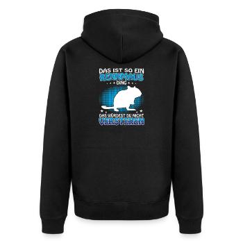 Gerbil Ding Rodent Gerbil - Unisex Premium Organic Zip Hoodie - black - Back - Nico (187cm)