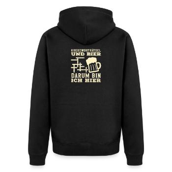 Mots croisés Bière Drôle Hobby Humour - Veste à capuche bio Premium Unisexe - noir - Dos - Nico (187cm)