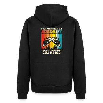 Cadeau drôle de menuisier - Veste à capuche bio Premium Unisexe - noir - Dos - Nico (187cm)