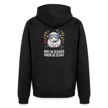 Juste une douche – Motif de mouton amusant - Veste à capuche bio Premium Unisexe - noir - Dos - Nico (187cm)