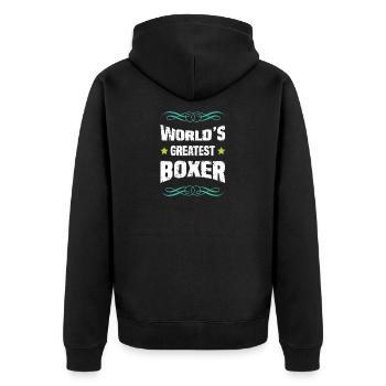 Le plus grand boxeur du monde - Veste à capuche bio Premium Unisexe - noir - Dos - Nico (187cm)