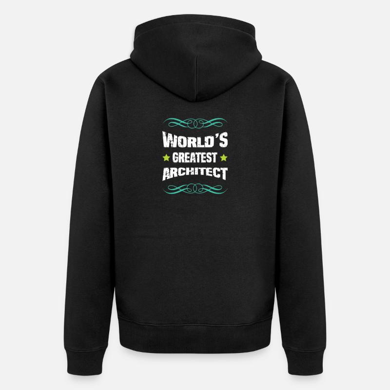 Weltbester Architekt - Unisex Premium Bio Zip Hoodie - Schwarz