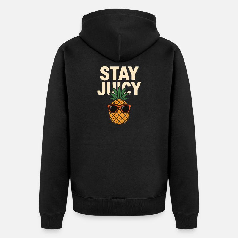 Stay Juicy - Design d’ananas cool - Veste à capuche bio Premium Unisexe - noir