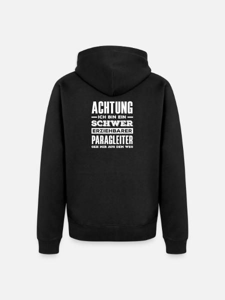 Paragliding Adventure Paragliding Difficult to Educate - Unisex Premium Organic Zip Hoodie - black
