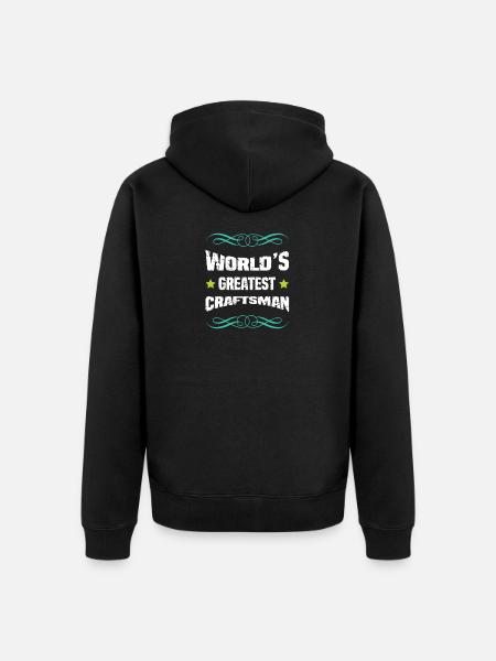 World's best craftsman - Unisex Premium Organic Zip Hoodie - black