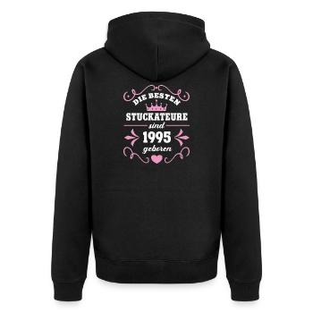 Plâtrier Anniversaire Année de naissance 1995 Né 95 - Veste à capuche bio Premium Unisexe - noir - Dos - Nico (187cm)