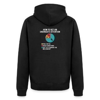 Mécanisme de retravail du café gratuit à l'attention de l'ingénieur - Veste à capuche bio Premium Unisexe - noir - Dos - Nico (187cm)