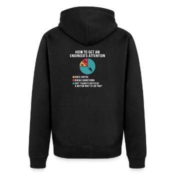 Comment attirer l'attention d'un ingénieur Casser quelque chose - Veste à capuche bio Premium Unisexe - noir - Dos - Nico (187cm)