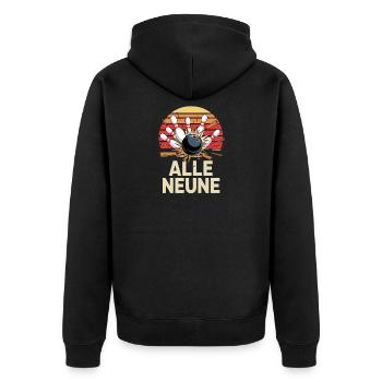 Conception des neuf coups de bowling - Veste à capuche bio Premium Unisexe - noir - Dos - Nico (187cm)