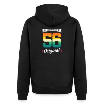 56 Geburtstag - Unisex Premium Bio Zip Hoodie - Schwarz - Hinten - Nico (187cm)