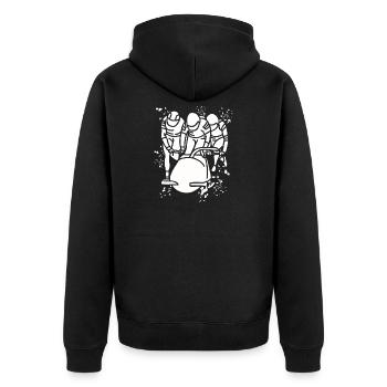 Bobfahrer Bobschlitten Viererbob - Unisex Premium Bio Zip Hoodie - Schwarz - Hinten - Nico (187cm)