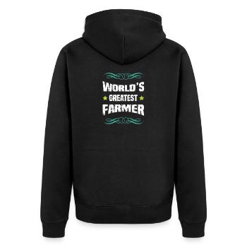 World's Best Farmer – Shirt - Unisex Premium Organic Zip Hoodie - black - Back - Nico (187cm)