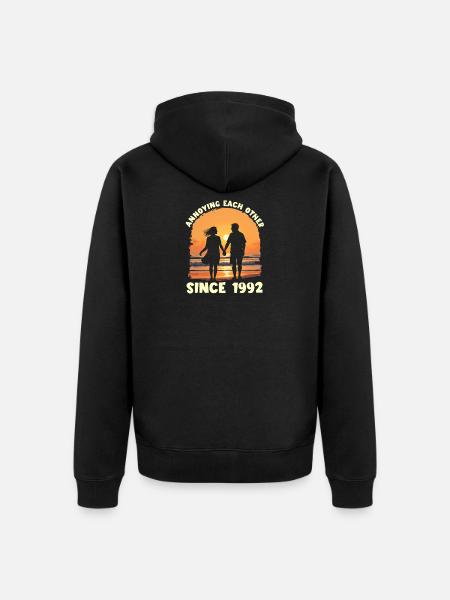 Anniversary of mutual harassment since 1992 - Unisex Premium Organic Zip Hoodie - black