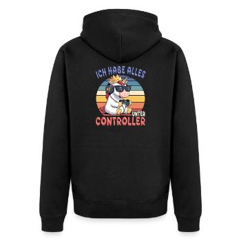 The king wants to gamble - Unisex Premium Organic Zip Hoodie - black - Back - Nico (187cm)