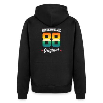 88 Geburtstag - Unisex Premium Bio Zip Hoodie - Schwarz - Hinten - Nico (187cm)