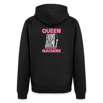 Queen of the machine Casino Gambling - Unisex Premium Organic Zip Hoodie - black - Back - Nico (187cm)