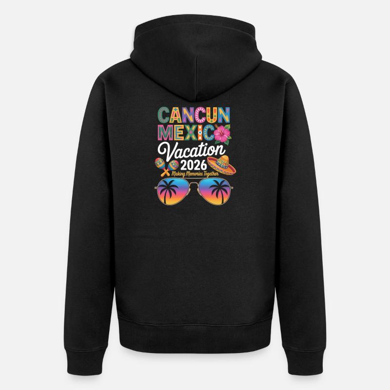 Cancun Mexico Vacation 2026 - Unisex Premium Bio Zip Hoodie - Schwarz
