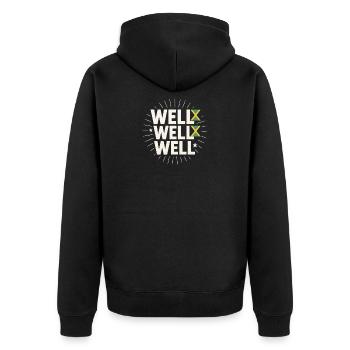 Well Jamaica Flag, Funny Jamaican Saying - Unisex Premium Organic Zip Hoodie - black - Back - Nico (187cm)