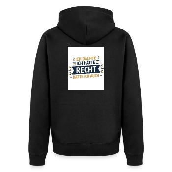 Je pensais que j’avais raison – je l’étais ! - Veste à capuche bio Premium Unisexe - noir - Dos - Nico (187cm)