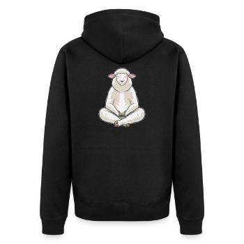 Mouton Yoga Fitness Méditation - Veste à capuche bio Premium Unisexe - noir - Dos - Nico (187cm)