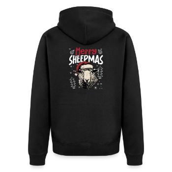 Joyeux moutons drôle mouton motif de Noël - Veste à capuche bio Premium Unisexe - noir - Dos - Nico (187cm)