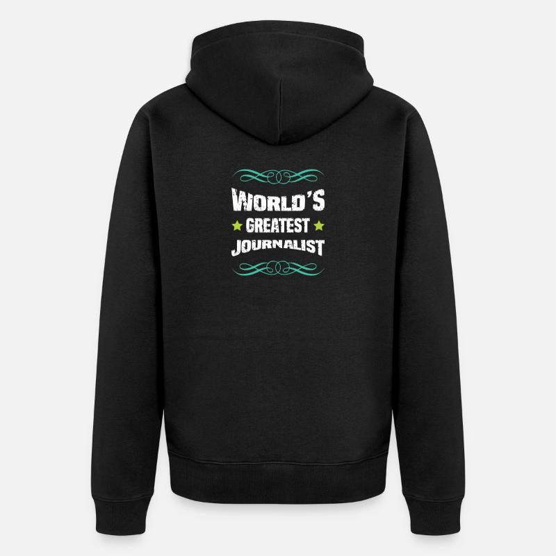 Weltbester Journalist - Unisex Premium Bio Zip Hoodie - Schwarz