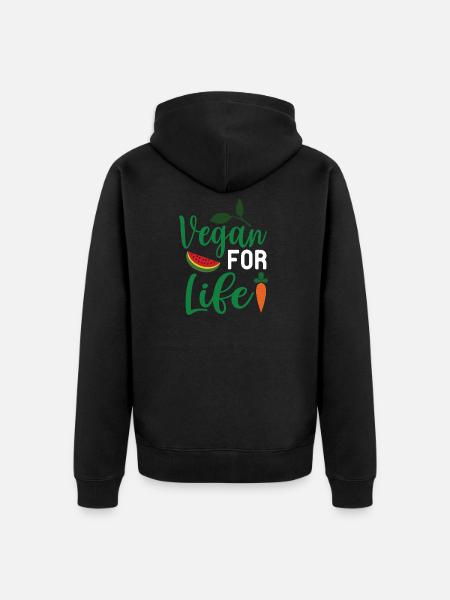Vegan For Life - Unisex Premium Organic Zip Hoodie - black