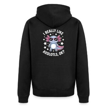 Axolotl Dire Axolotls Drôle Axolotl Cadeau - Veste à capuche bio Premium Unisexe - noir - Dos - Nico (187cm)