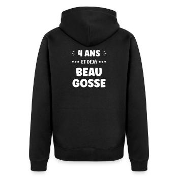 4 Ans Déjà Beau Gosse - Veste à capuche bio Premium Unisexe - noir - Dos - Nico (187cm)