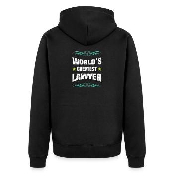 World's Greatest Lawyer Design - Unisex Premium Organic Zip Hoodie - black - Back - Nico (187cm)