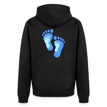 Familie Fußabdrücke | Gemeinsame Wege Vektor - Unisex Premium Bio Zip Hoodie - Schwarz - Hinten - Nico (187cm)