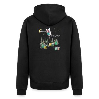 Christmas - Unisex Premium Organic Zip Hoodie - black - Back - Nico (187cm)