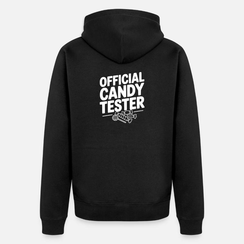 Offizieller Süßigkeitentester - Unisex Premium Bio Zip Hoodie - Schwarz