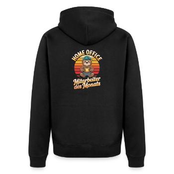  Home Office Mitarbeiter Des Monats Lustiges - Unisex Premium Bio Zip Hoodie - Schwarz - Hinten - Nico (187cm)