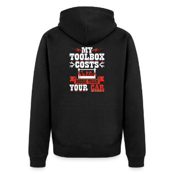 Mechanic Mechatronics Technician Screwdriver Gift - Unisex Premium Organic Zip Hoodie - black - Back - Nico (187cm)