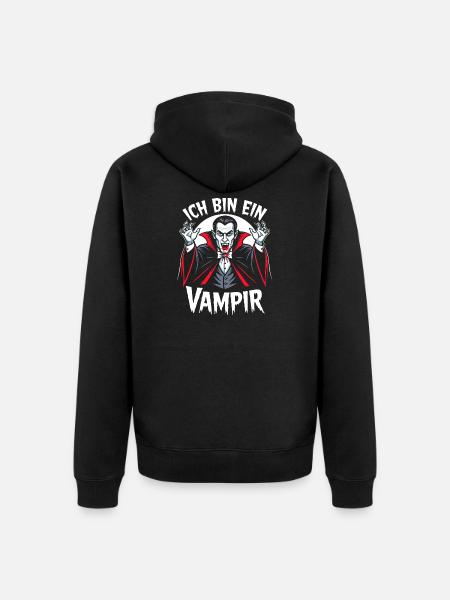 Vampir Kostüm Blutsauger Halloween Grusel - Unisex Premium Bio Zip Hoodie - Schwarz